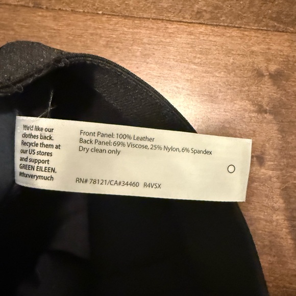 Eileen Fisher Black Leather Panel Jeggings - Picture 4 of 4